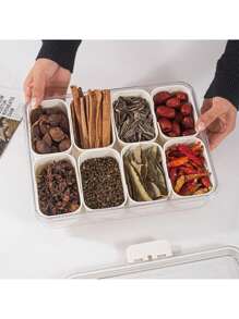 Divided Serving Tray With Lid And Handle - Snackle Box Charcuterie Container For Portable Snack Platters - Clear Organizer For Candy, Fruits, Nuts, Snacks - Perfect For Party, Entertaining,Kitchen,Christmas Gift - Storage Box With Lid - View 6