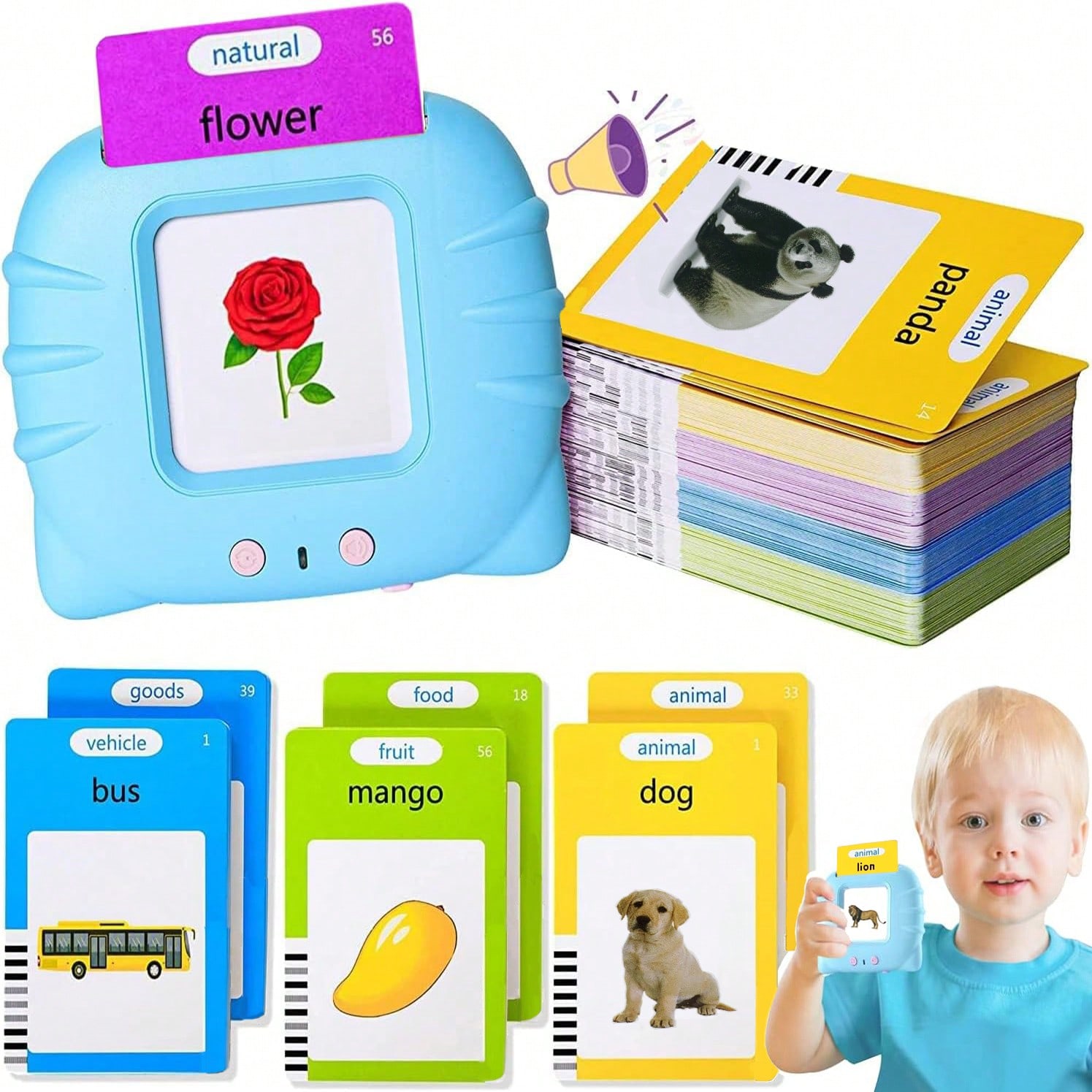 Cartes Ã©ducatives parlantes Jouets Ã©ducatifs prÃ©coces Apprendre l'anglais, cartes parlantes, exercices de prononciation, jouets Ã©ducatifs
