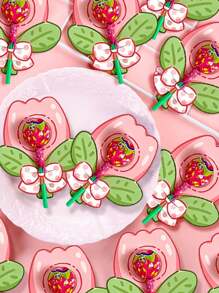 10pcs Cute Cartoon Flower Lollipop Decoration Paper Card Insert Card - Multicolor - View 5