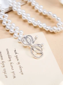 Faux Pearl Decor Belt - White - View 7