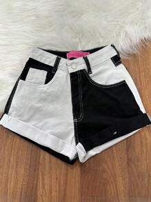 Women Denim Shorts - màu đen - Xem 1