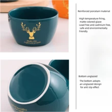 A Set Of Two Solid Color Ceramic Bowls And Chopsticks With Glazed Square Design For Gift-Giving Or Banquet - Multicolor - View 4