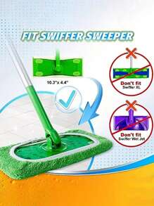 8/4/6/1pc, Microfiber Cleaning Mop Replacement Pad, Compatible With Sweeper, Flat Floor Mop Cloth, Washable Replacement Mop Cloth, Wet And Dry Use, Easy To Clean, Cleaning Supplies, Back To School Supplies - Green - View 7