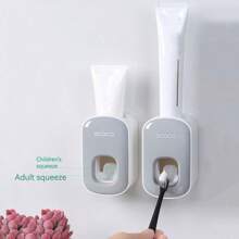 1pc Coco Automatic Toothpaste Dispenser, Bathroom Wallmount Toothpaste Squeezer, Dual Dispenser No Drilling Required Home Bathroom Decor Fall Decor Back To School - Multicolor - View 3