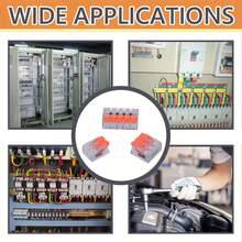 10pcs/75pcs Lever Wire Connectors, Wire Connector Assortment Pack Compact Splicing Connector Kit For Electrical Wires Solid Stranded Flexible Wires, 2 Port, 3 Port, 5 Port - Orange - View 7