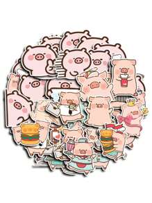 40pcs Lulu Pig Stickers For Christmas, Halloween, New Year, Cartoon, Vintage, European Style, Flowers, Plants, Animals, Back Patterns, Planner Decor, Creative Stationery, Office Supplies, Student Learning Materials, Party Gifts, Diy Paper Crafts, Explosion Boxes Back To School