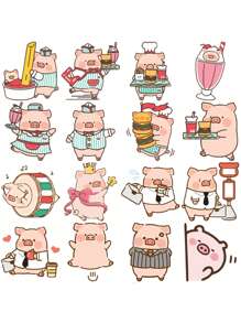 40pcs Lulu Pig Stickers For Christmas, Halloween, New Year, Cartoon, Vintage, European Style, Flowers, Plants, Animals, Back Patterns, Planner Decor, Creative Stationery, Office Supplies, Student Learning Materials, Party Gifts, Diy Paper Crafts, Explosion Boxes Back To School