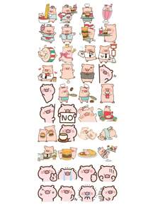 40pcs Lulu Pig Stickers For Christmas, Halloween, New Year, Cartoon, Vintage, European Style, Flowers, Plants, Animals, Back Patterns, Planner Decor, Creative Stationery, Office Supplies, Student Learning Materials, Party Gifts, Diy Paper Crafts, Explosion Boxes Back To School