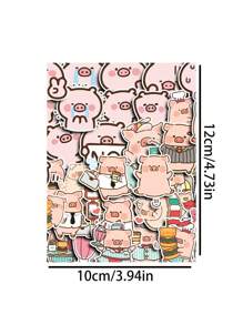 40pcs Lulu Pig Stickers For Christmas, Halloween, New Year, Cartoon, Vintage, European Style, Flowers, Plants, Animals, Back Patterns, Planner Decor, Creative Stationery, Office Supplies, Student Learning Materials, Party Gifts, Diy Paper Crafts, Explosion Boxes Back To School