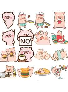 40pcs Lulu Pig Stickers For Christmas, Halloween, New Year, Cartoon, Vintage, European Style, Flowers, Plants, Animals, Back Patterns, Planner Decor, Creative Stationery, Office Supplies, Student Learning Materials, Party Gifts, Diy Paper Crafts, Explosion Boxes Back To School