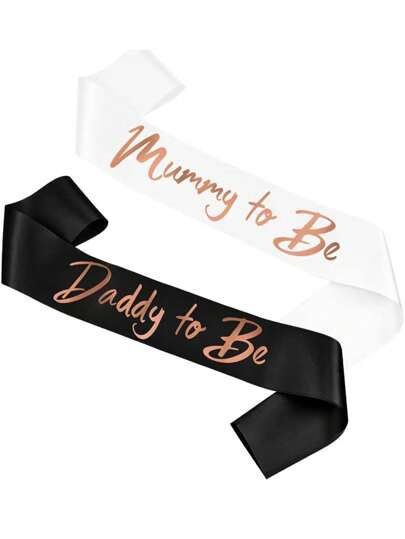 2 Packs Baby Shower Sash, Gold Foiled Mummy To Be Sash Daddy To Be Sash Mum And Dad To Be Gifts Baby Shower Favours Party Supplies For Mum Dad,Christmas