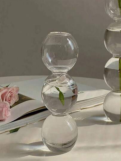 1pc Hydroponic Glass Flowerpot, Transparent able Interior ation Birthday Graduation Home Vase Room Flower view 5