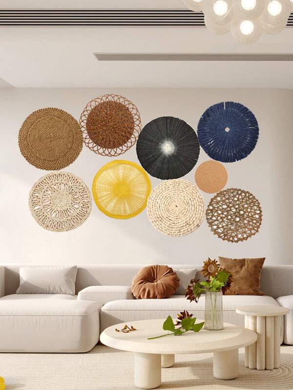 1pc Natural Woven Placemats Boho Place Mats For Kitchen Table Indoor/Outdoor Washable Heat-Resistant Placemat Wipeable Dining Table Mats For Camping, Festival, Wedding, Party