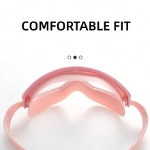 1入組大框架粉紅色防水矽膠泳鏡，男女適用，提供清晰視野，防霧和防水功能