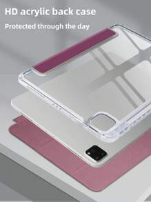 1个透明亚克力梅子色保护壳，兼容iPad A16（第11/10代）、Air 11/13、M3（2025）、Mini 7 A17、Pro（2024）、Air 11/13、M2（2024）、Pro 11/13、M4（2024）、Pro 12.9（第7/8/9代）、10.2（第10代）、Air 4/5、10.9、Pro 11（第4/5/6代）、Mini 6。孔位和笔槽可能因型号而异。保护壳随机提供两种纹理。