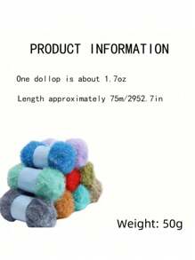 1pc Hand-Knitted DIY Doll Golden Silk Thread Bag - Colorful Glass Silk Woolen Thread - 1.7oz Summer, School
