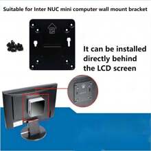 Vesa Mount Bracket For Intel Nuc 7th Generation Mini Pc With Display Monitor, Compatible With Intel Nuc 4 5 6 7 8 10 11 Nuc7i5 Bnh Nuc5i3 And Other Models - Black - View 4