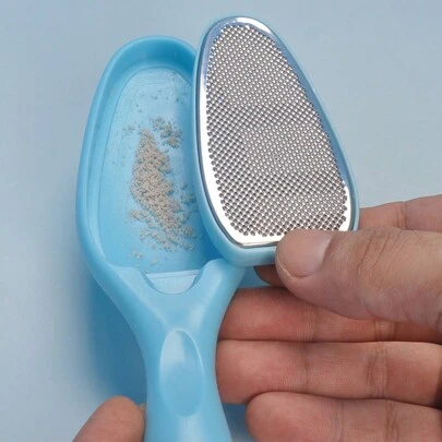 1pc Stainless Steel Foot File, Professional Foot Callus Remover With Skin Dead Skin Storage And Collection, Pedicure Tool To Prevent Splash Of Callus, Exfoliating Skin And Callus Remover For Feet