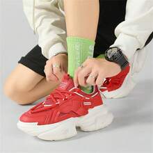 男士休閒運動鞋；男士厚底運動鞋,戶外運動鞋；男士增高鞋 - 紅色 - 查看 8