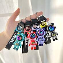 1入咕嚕電熊卡通矽膠鑰匙扣,情侶鑰匙圈,宇航員汽車鑰匙扣 - 彩色 - 查看 3