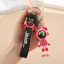 1入咕嚕電熊卡通矽膠鑰匙扣,情侶鑰匙圈,宇航員汽車鑰匙扣 - 彩色 - 查看 8
