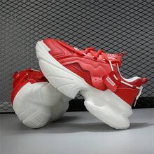 男士休閒運動鞋；男士厚底運動鞋,戶外運動鞋；男士增高鞋 - 紅色 - 查看 4