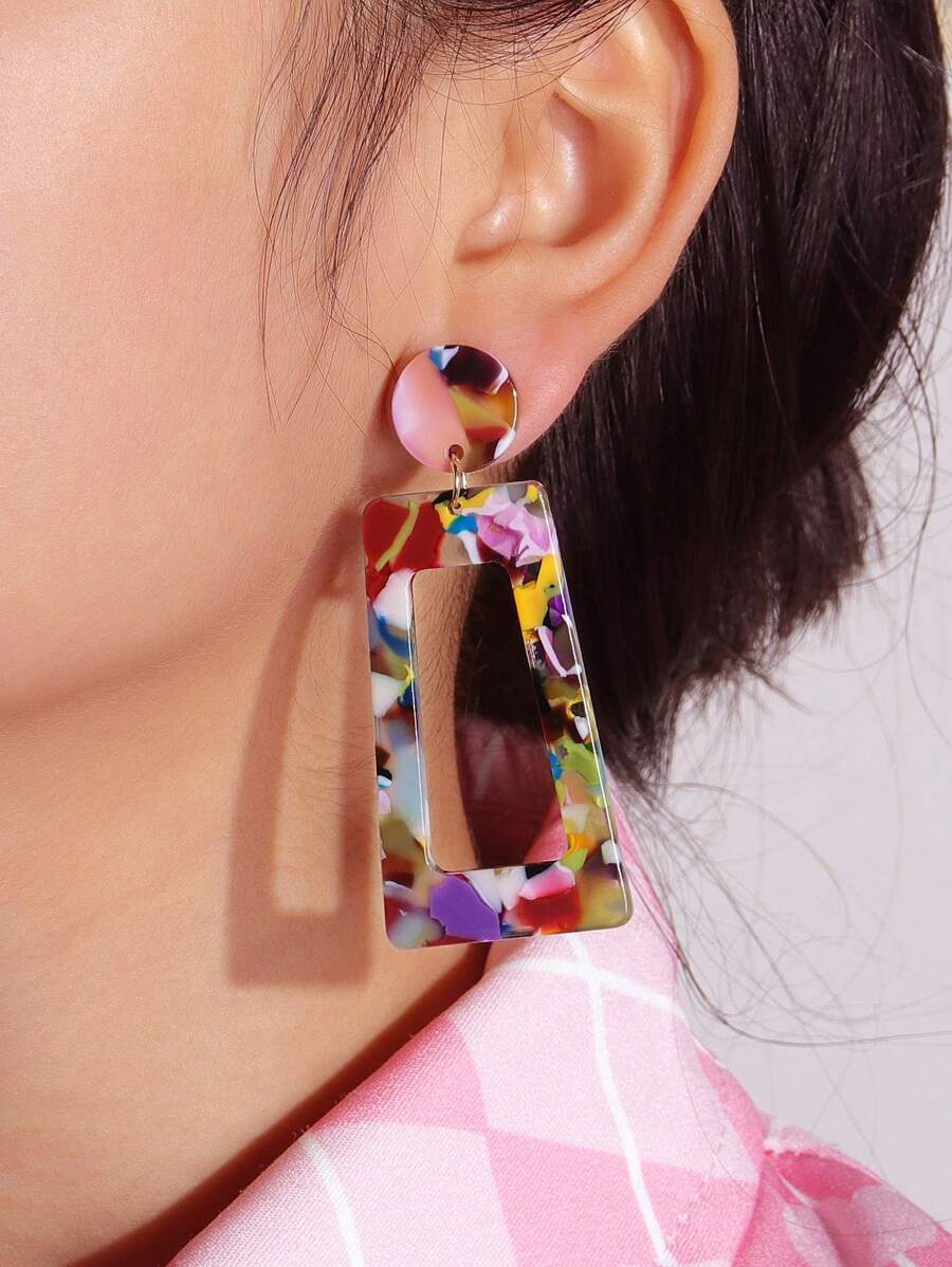 Bông tai hình học thả