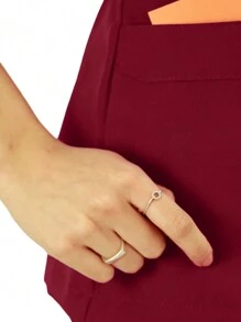 U4U Uniforms Filipina Dama Cuello V Cruzada Con Elastico En Espalda - Vino - Ver 7