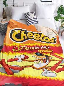 Parrot & Funny Snacks Pattern Flannel Blanket, Soft Sofa Throw Blanket, 1pc - Multicolor - View 7