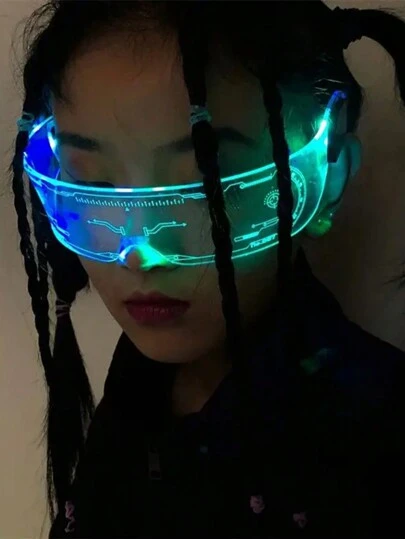 1pc  Led Light Up Glasses With Adjustable Color For Music Festival, Edm, Party Decoration