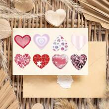 50pcs Pink Heart Doodle Stickers For Mother's Day, Waterproof Decals For Guitar, Notebook, Luggage Diy - Multicolor - View 5