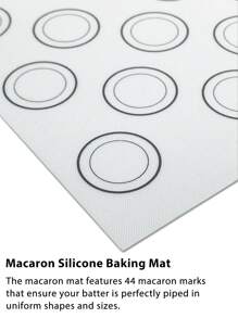 Cippes 1入組矽膠烤箱墊，可重複使用防黏墊烘焙工具帶有44個刻痕，適用於餅乾、糕點、面包、松餅、翻糖，顏色為白色 - 黑與白 - 查看 6