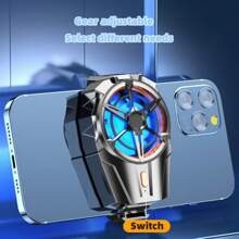 1pc Black Wind-Cooled Mobile Phone Radiator With Built-In Battery, Rgb Light Effect, Clip-On Design For Universal Mobile Phones, Gaming Heat Dissipation Tool - Black Built-in Battery Model - View 3