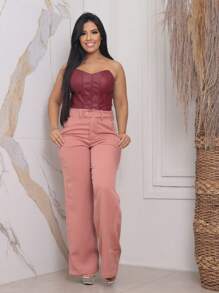Faraya Jeans Women Pants - وردي صدئ - مشاهدة 5