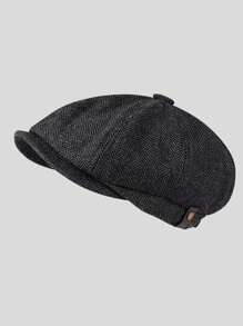 1pc Striped Newsboy Cap Retro Baseball Cap For Men And Women Spring Autumn Winter Casual Beret Hat All-Match