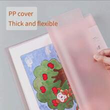 A3 Drawing Portfolio File Folder, 8k Size Sketchbook, Transparent Document Holder, Certificate Poster Storage Bag - Blue - View 2