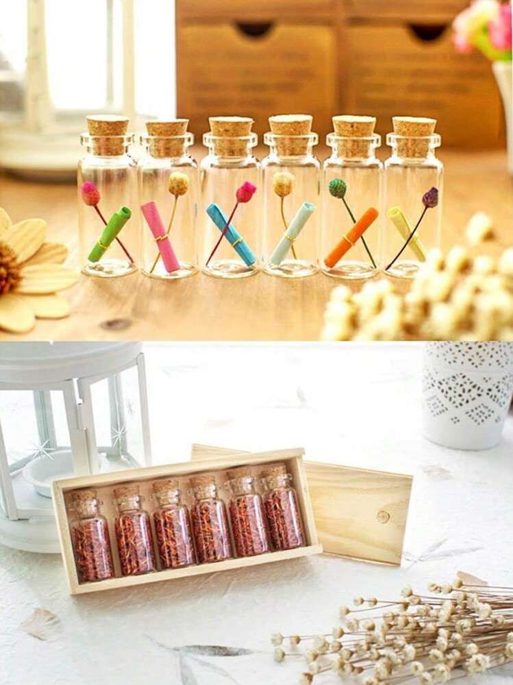 10/20pcs Small Empty Clear Glass Bottles Storage Container Clear Bottles Mini Glass Bottles With Cork Bottle Bright DIY Sand Water Message Decorative Wishing Bottles Best Gifts Birthday Graduation - 10ml - View 11