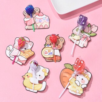 48 张棒棒糖包装卡，棒棒糖装饰纸卡，适用于婚礼 DIY 装饰、生日、节日和学校派对返校情人节