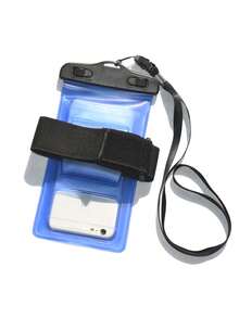 1入夏季便攜式頸部和手臂帶手機保護殼，透明藍色PVC防塵防水袋，適用於水下攝影、戶外游泳、潛水、海灘、漂流和水上樂園游泳池袋 - 藍色 - 查看 4