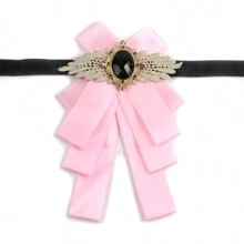1pc Men Formal Long Fashion Luxury Black Diamond Hollowed-Out Lace Bow Tie Groomsmen Wedding Party Tuxedo Accessory With English Boutonniere - Multicolor - View 16
