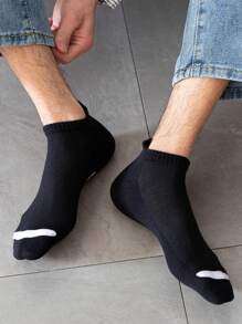 10pairs/Set Men's Low Cut Breathable Sport Socks With Mesh Design, Moisture Wicking Antibacterial, For Gym