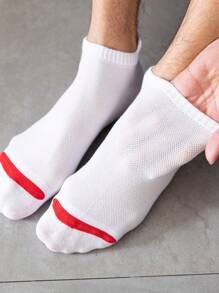 10pairs/Set Men's Low Cut Breathable Sport Socks With Mesh Design, Moisture Wicking Antibacterial, For Gym