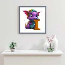 全新 5D 钻石画套装 26 个英文字母 DIY 钻石画 龙 卧室客厅装饰墙艺术 - I - 查看 4