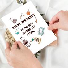Envía una tarjeta de cumpleaños a "Deseándole al mejor farmacéutico que conozco un feliz cumpleaños", lo cual seguramente hará sonreír al destinatario. Este es un regalo de agradecimiento para los médicos, enfermeras y farmacéuticos. - saludable - Ver 4