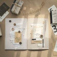 A Book Of 100 Mini Pages, Containing Selected Poetry Passages And Scrapbook Materials, Ideal For DIY Decoration And Creating Personalized Scrapbooks. - Grey - View 7