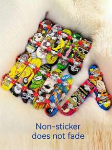 迷你手指滑板 - 新奇玩具 - 缓解压力创意模拟 - 可培养运动技能 - 适合/圣诞礼物