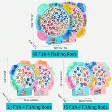Magnetic Fishing Toy, Fish And Fishing Pole With Magnets, Music Rotation Fishing Game, Children Party Game Toy,Girls Toys,Magnetic Fish Game,Jeu Aimant