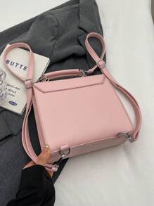 1pc Simple Butterfly Decorated Flip Multi-Functional Backpack, Suitable For Women For Daily Use, School Supplies,School Backpack,Back To School,Lightweight,Portable,Cute,Classic Casual, Suitable For Teen Girls Women College Students, Perfect For Back To School,College,Shopping Valentines - Pink - View 6