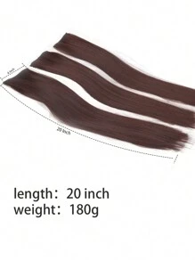 Dark Brown Synthetic Hair Extensions 3pcs Set 20 Inch 24 Inch Full Head Clip In Extensions For Women Thick Natural Hair Extensions Silky Straight - Dark Brown - View 4