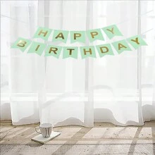 1set Gold Foil Happy Birthday Banner, Birthday Party Decorations, Triangle Flag Bunting For Party Props And Supplies,Christmas